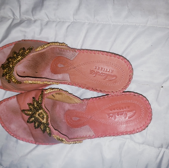 Clark's vintage 7.5 medium womens heels slides - Picture 5 of 8